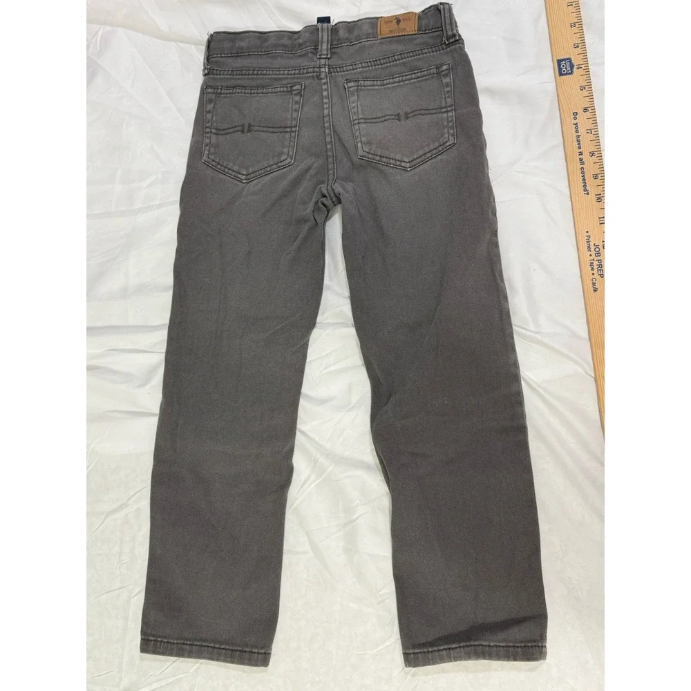 U.S. POLO ASSN Jeans Boys Size 6 straight leg Kids Gray‎ Adjustable Waist